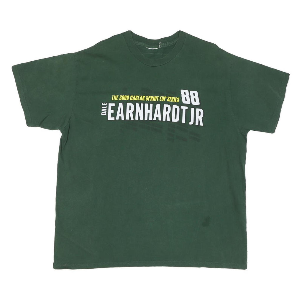 Mens Green Dale Earnhardt Jr 88 NASCAR 2009 Cotton Blend Short Sleeve Crew Neck