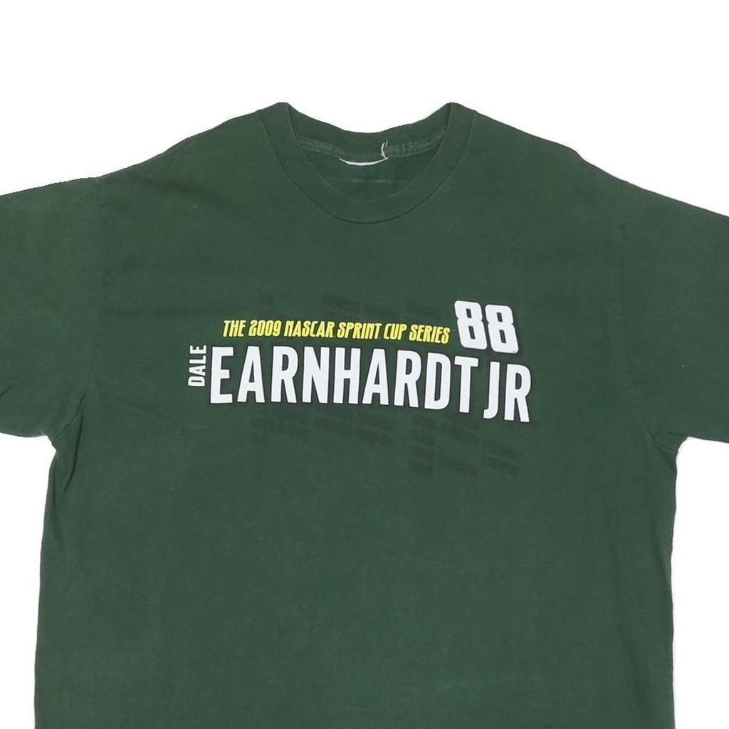 Mens Green Dale Earnhardt Jr 88 NASCAR 2009 Cotton Blend Short Sleeve Crew Neck