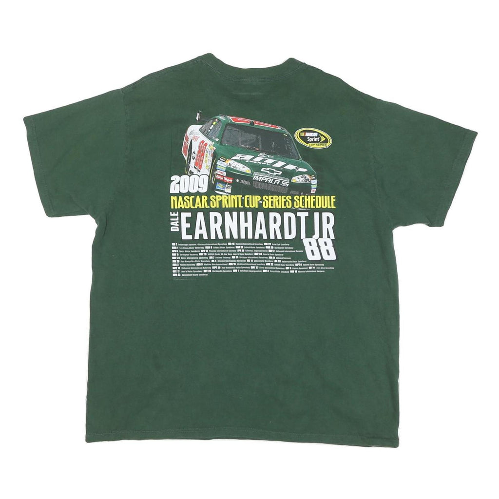 Mens Green Dale Earnhardt Jr 88 NASCAR 2009 Cotton Blend Short Sleeve Crew Neck