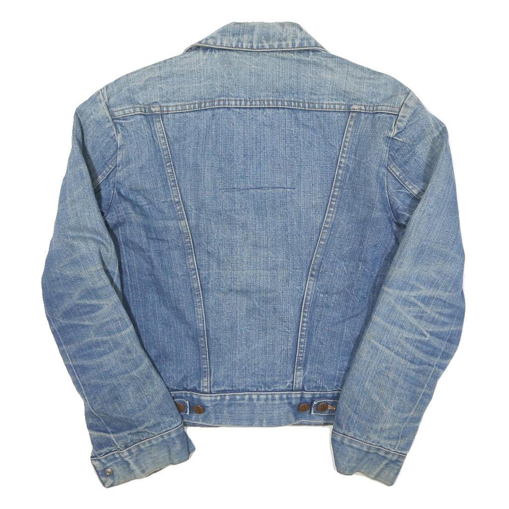 WRANGLER Mens Blue Button Cotton Blend Denim Jacket XS Casual Vintage Style