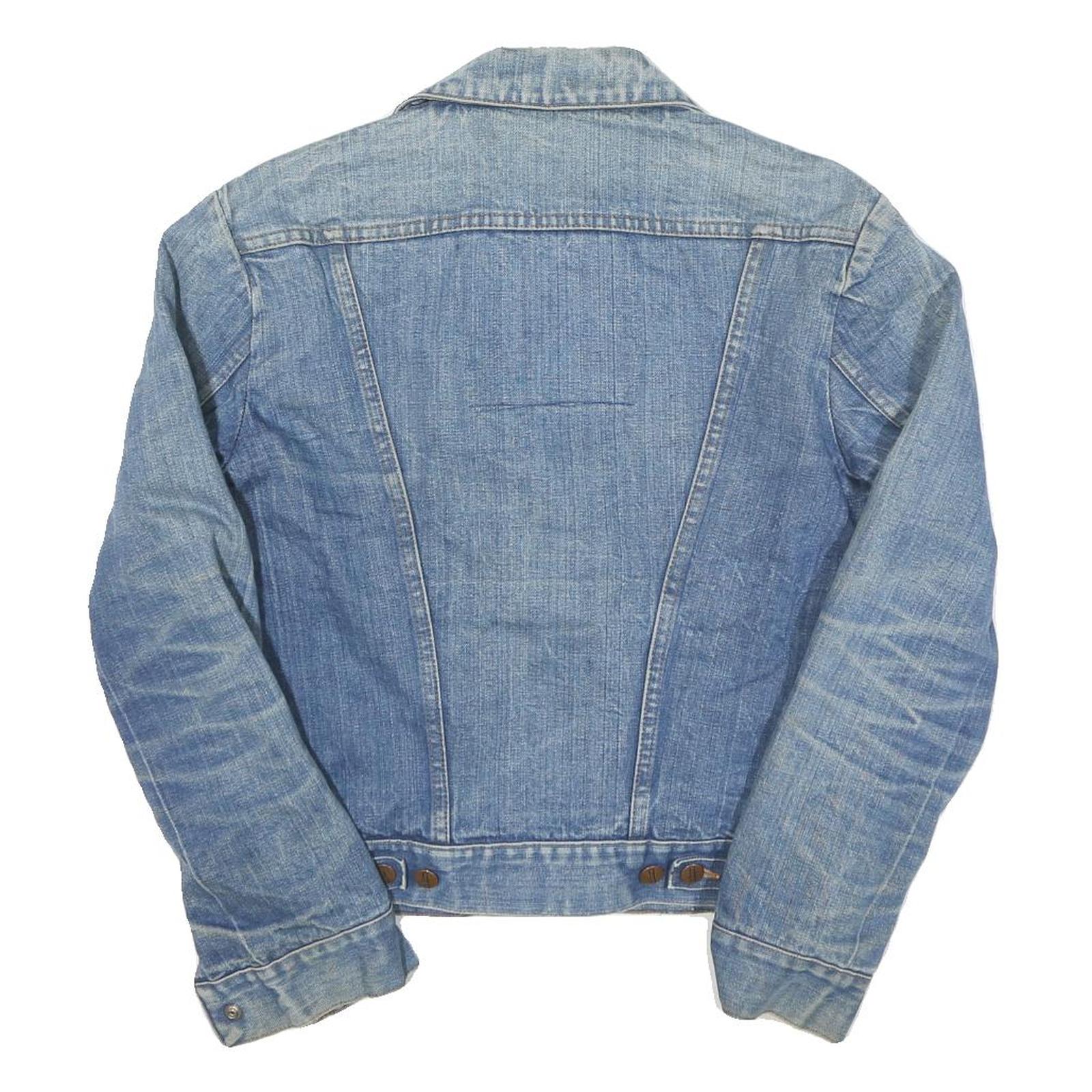 WRANGLER Mens Blue Button Cotton Blend Denim Jacket XS Casual Vintage Style