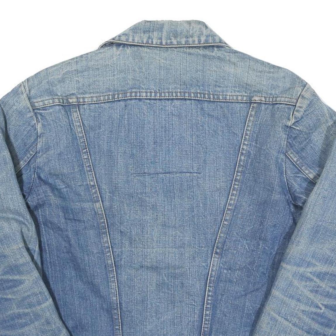 WRANGLER Mens Blue Button Cotton Blend Denim Jacket XS Casual Vintage Style