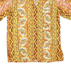 BAREFOOT HALLOWEEN Mens Yellow Halloween Themed Shirt XS Cotton Blend Casual