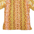 BAREFOOT HALLOWEEN Mens Yellow Halloween Themed Shirt XS Cotton Blend Casual