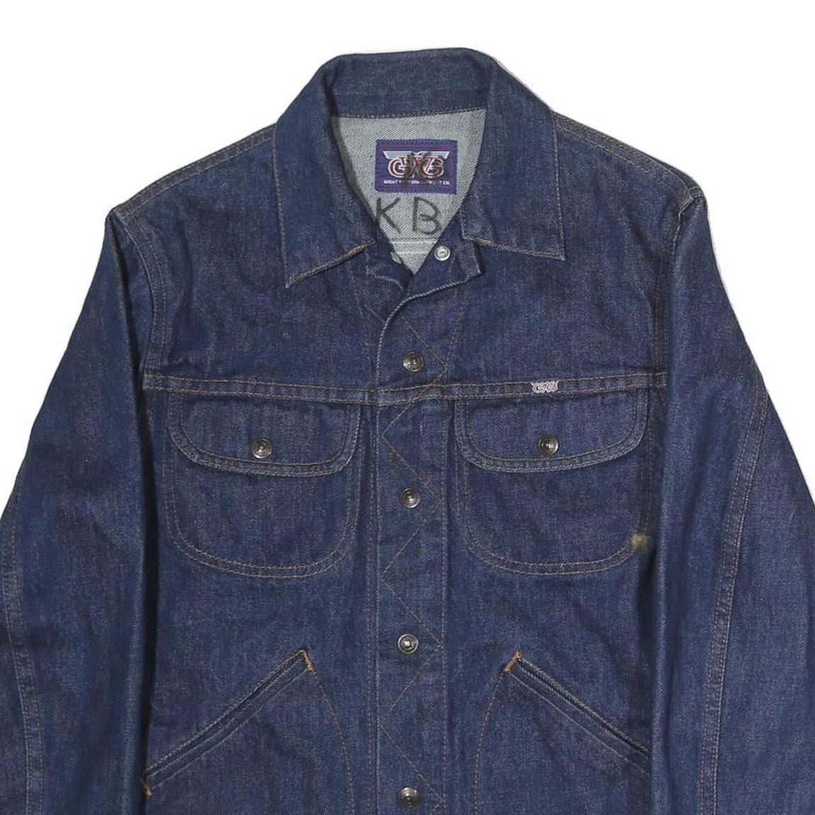 GWG Mens Blue Denim Cotton Button Jacket M Regular Fit Casual Classic