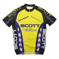SCOTT Mens Yellow & Purple Racing T-Shirt L Short Sleeve Crew Neck Polyester