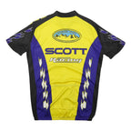 SCOTT Mens Yellow & Purple Racing T-Shirt L Short Sleeve Crew Neck Polyester
