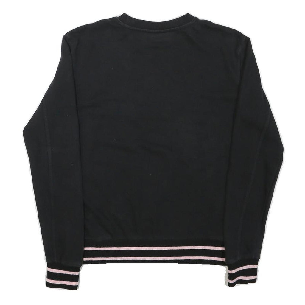 FILA Womens Black Multicolour Logo Crew Neck S Casual Sweatshirt