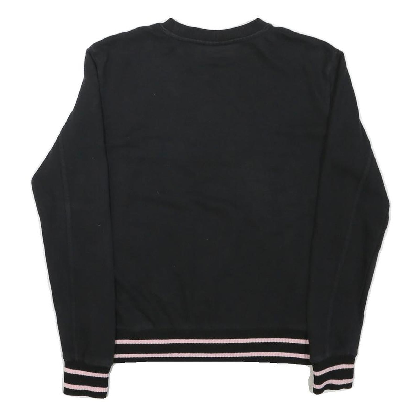 FILA Womens Black Multicolour Logo Crew Neck S Casual Sweatshirt