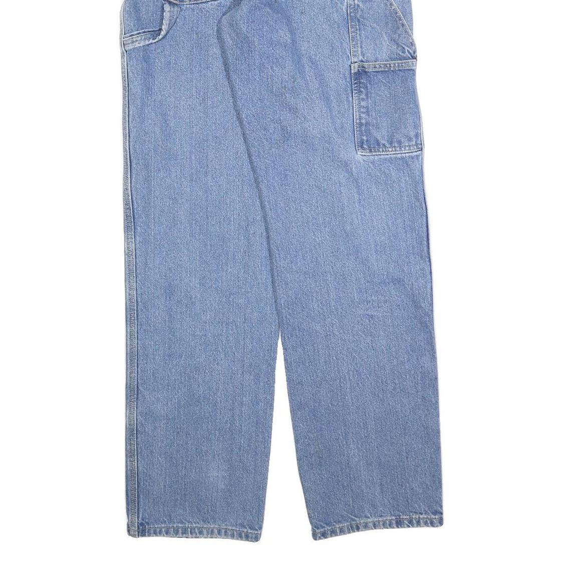 DICKIES Mens Regular Fit Blue Denim Jeans W30 L34 Workwear Cotton Blend Zip