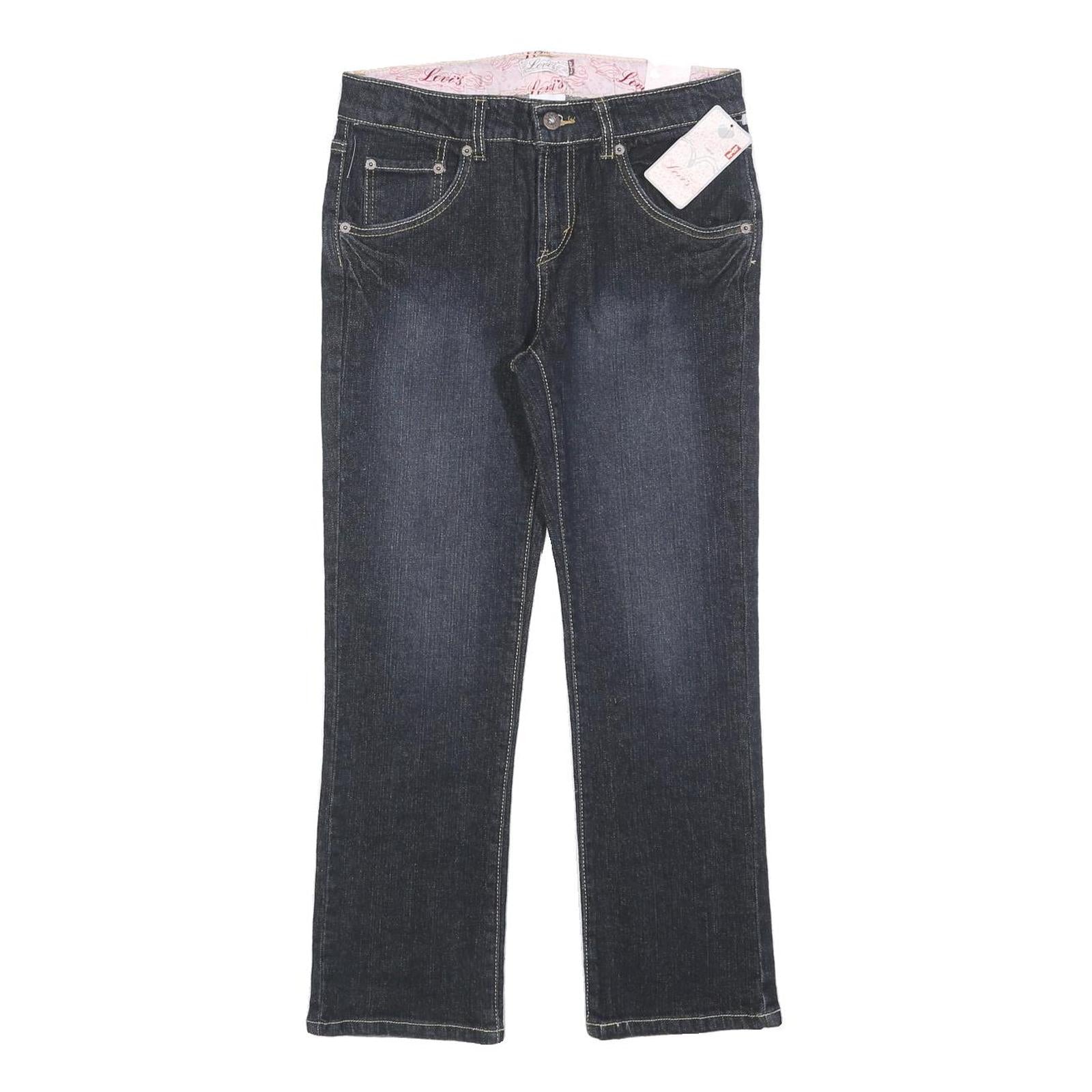 LEVI'S Womens Jeans Blue Slim Straight Denim Medium W28 L25 Stylish Zip