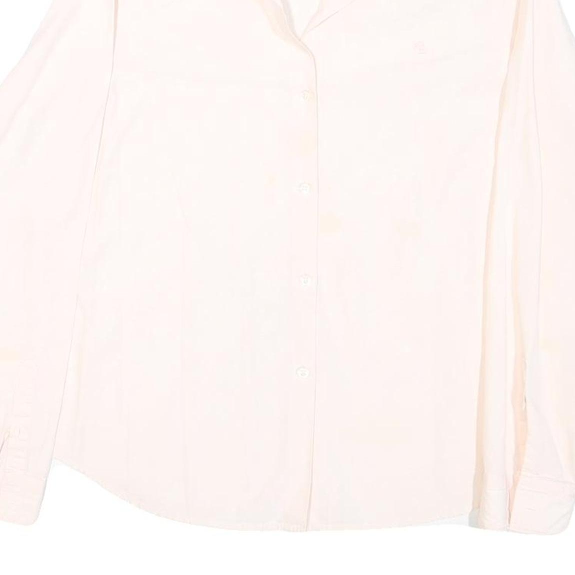 LAUREN RALPH LAUREN Womens Cream Plain Shirt L Button Down Collar Lightweight