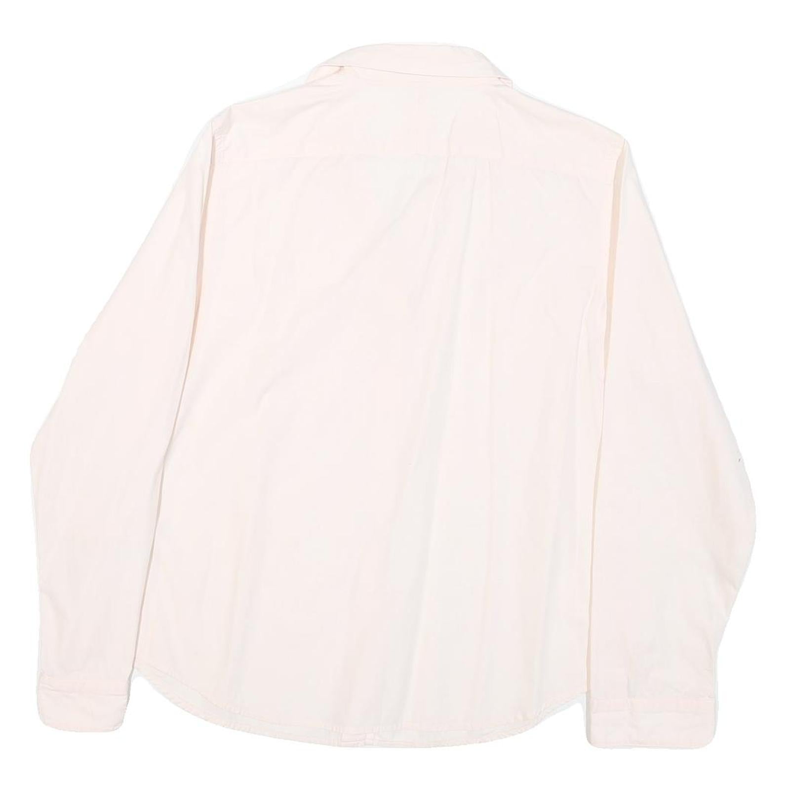 LAUREN RALPH LAUREN Womens Cream Plain Shirt L Button Down Collar Lightweight