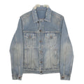 OFF-WHITE Mens Blue Denim Jacket S Cotton Button Casual Streetwear