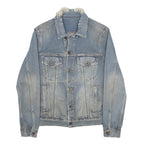 OFF-WHITE Mens Blue Denim Jacket S Cotton Button Casual Streetwear