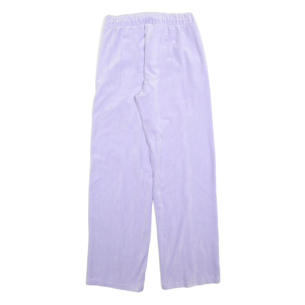 KARL KANI Womens Joggers Purple S W26 L30 Relaxed Wide-Leg Polyester Drawstring