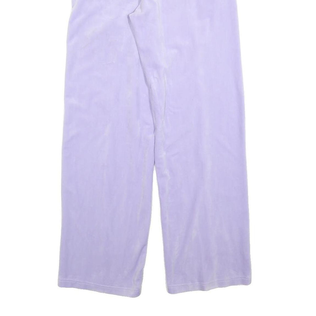 KARL KANI Womens Joggers Purple S W26 L30 Relaxed Wide-Leg Polyester Drawstring