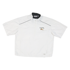 REEBOK Mens White Lapel Nylon Jacket XL Lightweight Zip Pockets Casual