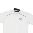REEBOK Mens White Lapel Nylon Jacket XL Lightweight Zip Pockets Casual