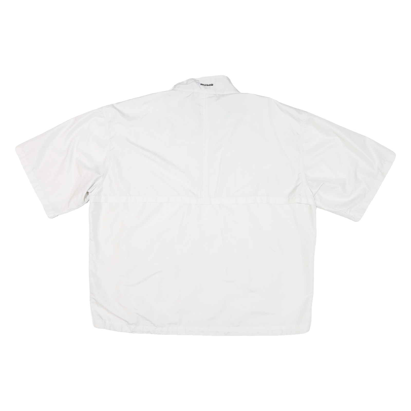 REEBOK Mens White Lapel Nylon Jacket XL Lightweight Zip Pockets Casual