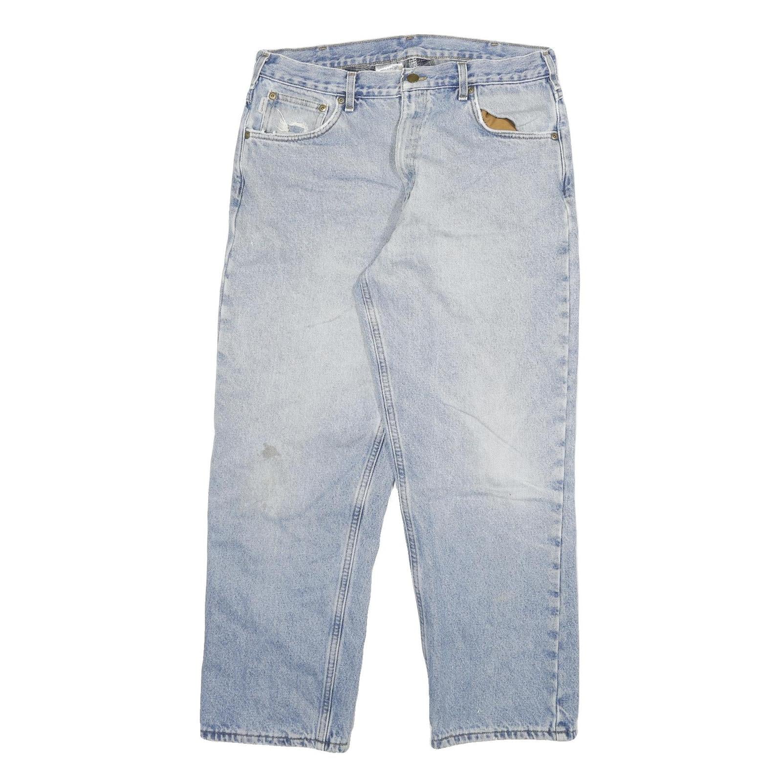 CARHARTT Mens Jeans Blue Relaxed Straight Denim Medium W34 L29 Casual Durable