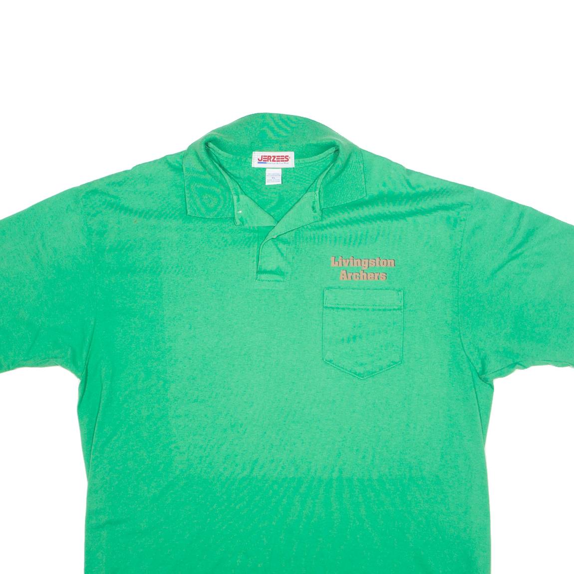 JERZEES Kingston Archers Mens Polo Shirt Green 90s XL