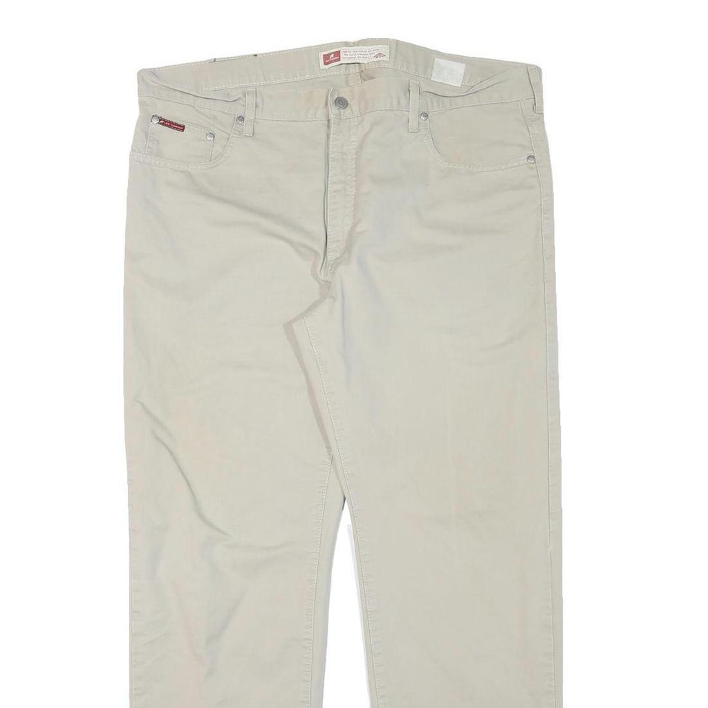 LEE COOPER Mens Cotton Blend Beige Regular Fit Straight Leg Trousers W40 L31