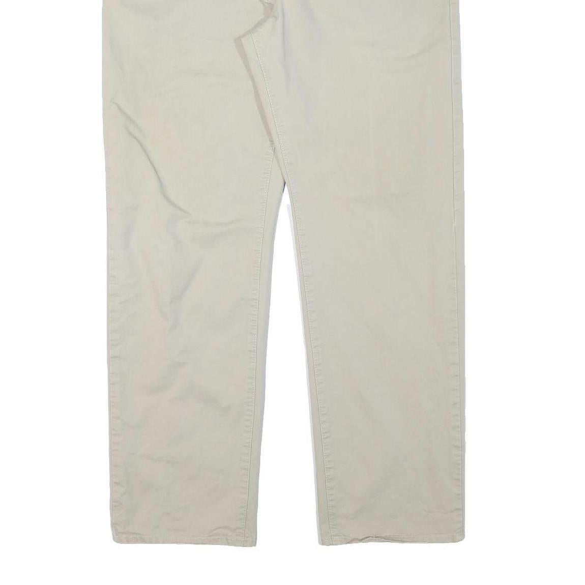 LEE COOPER Mens Cotton Blend Beige Regular Fit Straight Leg Trousers W40 L31