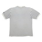 ADIDAS Mens White & Grey Polo Shirt XL Cotton Blend Striped Sports Casual