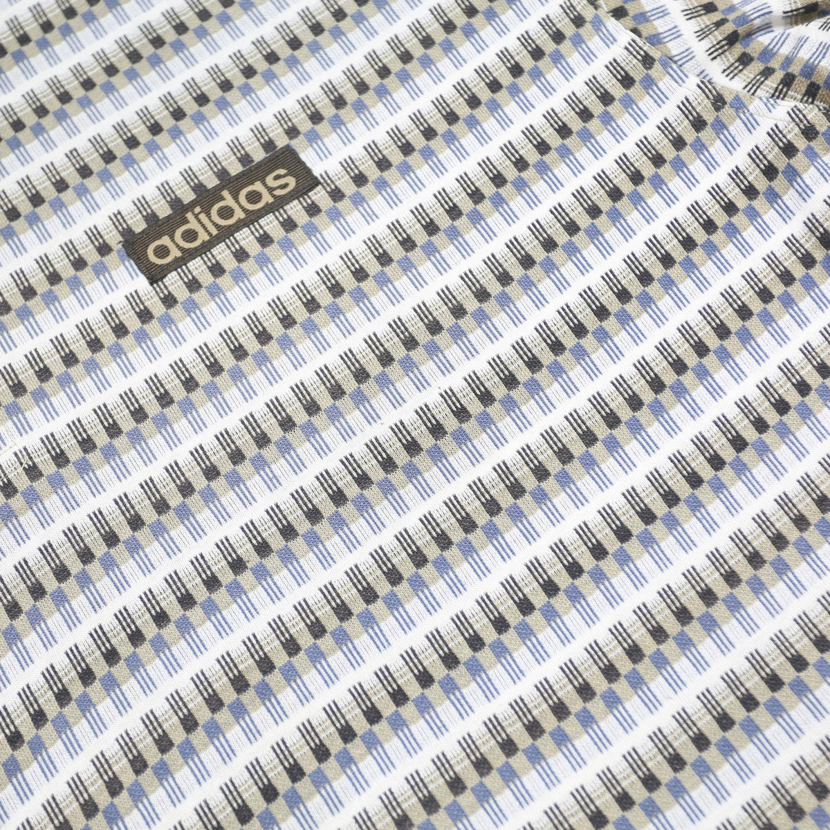 ADIDAS Mens White & Grey Polo Shirt XL Cotton Blend Striped Sports Casual