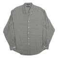 NAUTICA Mens Green & White Checked Shirt XL Casual Cotton Blend Long Sleeve