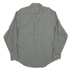NAUTICA Mens Green & White Checked Shirt XL Casual Cotton Blend Long Sleeve