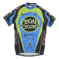 VERGE Mens Blue & Green Pisgah Cycling Graphic T-Shirt M Short Sleeve Zip Neck