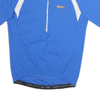 SCOTT Mens Blue & White Modern T-Shirt M Short Sleeve Round Neck Half Zip