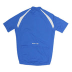 SCOTT Mens Blue & White Modern T-Shirt M Short Sleeve Round Neck Half Zip