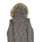 MICHAEL KORS Womens Green & Beige Camo Outdoor Jacket M Polyester Blend Zip