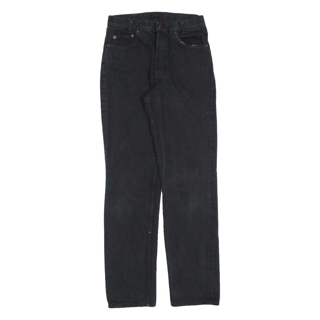 LEVI'S Womens Regular Black Jeans Denim W26 L32 Button Closure Classic Fit
