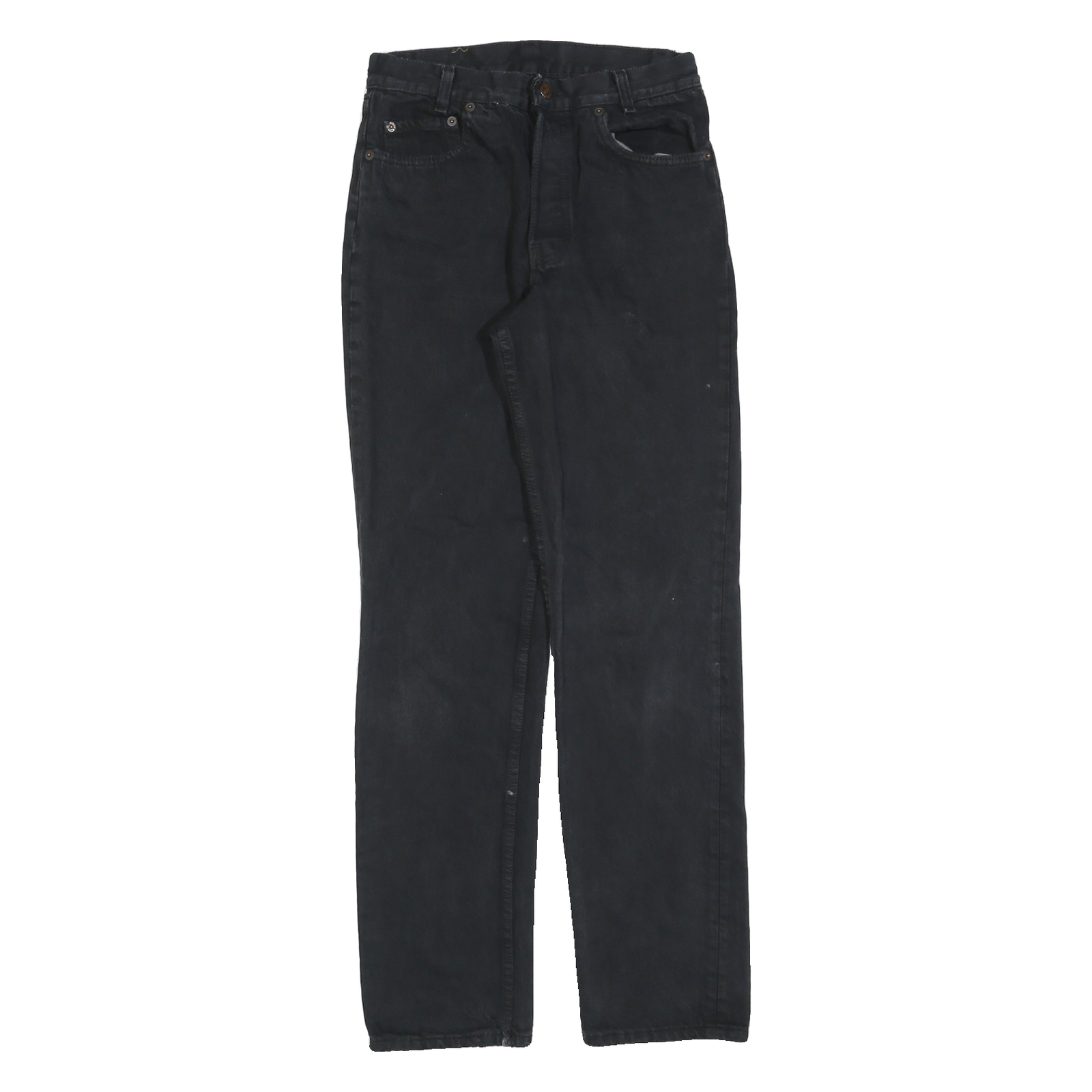 LEVI'S Womens Regular Black Jeans Denim W26 L32 Button Closure Classic Fit