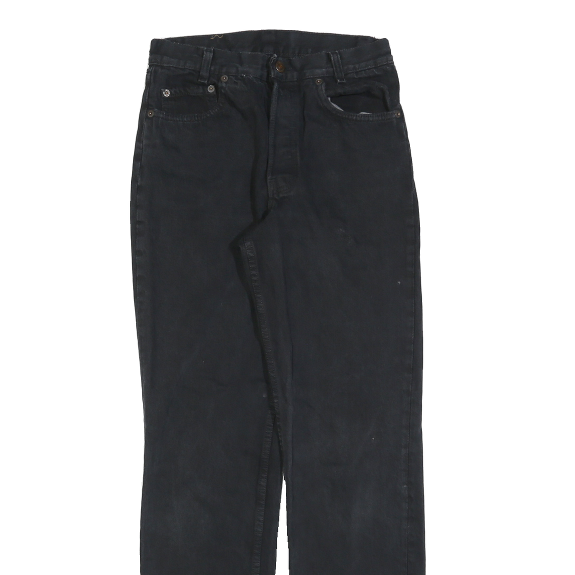 LEVI'S Womens Regular Black Jeans Denim W26 L32 Button Closure Classic Fit