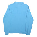 LACOSTE Mens Blue Long Sleeve Plain Polo Shirt S Cotton Blend Casual Classic