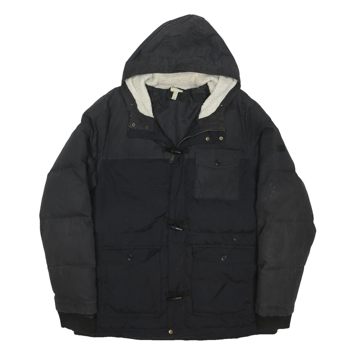 ADIDAS NEO Mens Black XL Jacket Polyester Blend Zip Hooded Padded Winter Coat