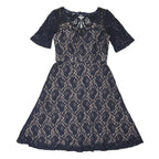 MONSOON Womens Navy Blue Fit & Flare Lace Knee Length Dress UK 12 Elegant