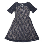 MONSOON Womens Navy Blue Fit & Flare Lace Knee Length Dress UK 12 Elegant
