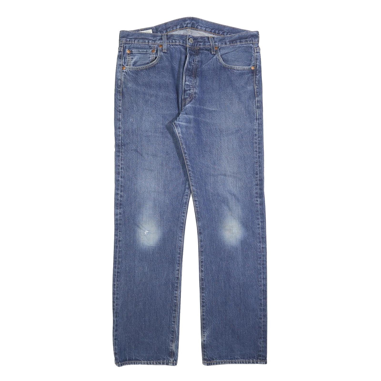 LEVI'S 501 BIG E Mens Jeans Blue Regular Straight Denim Light W34 L32 Button