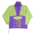 Womens Purple & Green Vintage Windbreaker Jacket XL Polyester Blend Colourblock