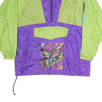 Womens Purple & Green Vintage Windbreaker Jacket XL Polyester Blend Colourblock