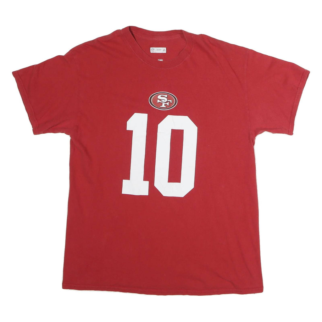NFL Mens Red 10 Garoppolo Graphic T-Shirt L Short Sleeve Crew Neck NFL Fan Gear
