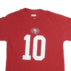NFL Mens Red 10 Garoppolo Graphic T-Shirt L Short Sleeve Crew Neck NFL Fan Gear