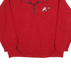 CH SPORT Mens Red Plain Pullover Jumper 1/4 Zip Polyester Blend L