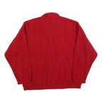 CH SPORT Mens Red Plain Pullover Jumper 1/4 Zip Polyester Blend L